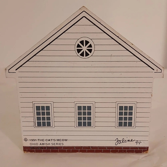 Vintage 1991 The Cat's Meow Ohio Amish Series Brown School Shelf Sitter - Picture 3 of 8